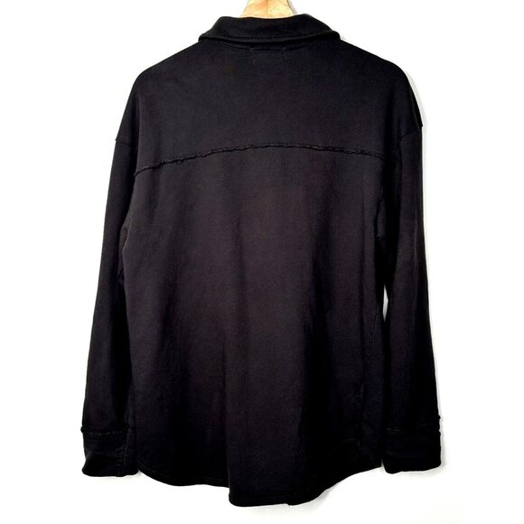 Anthropologie tna Womens Cardigan Sweater Button Front Knit Top Raw Hem Black XS - Picture 2 of 13